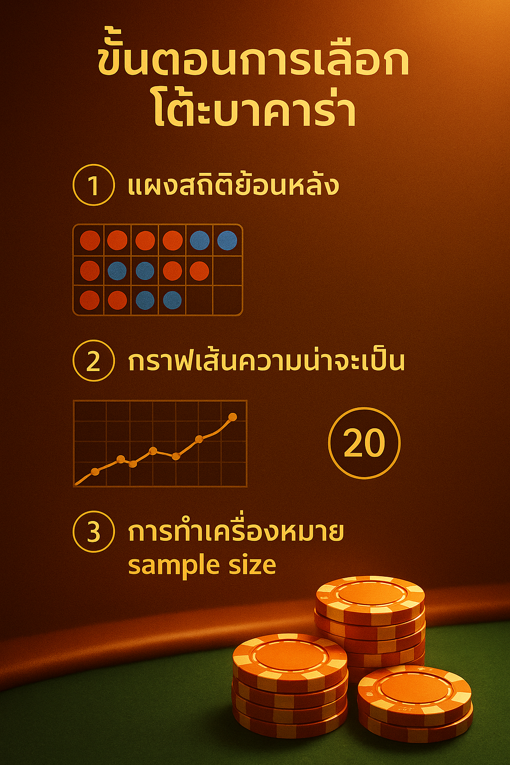ขั้นตอนเลือกโต๊ะและอ่านสถิติสำหรับ สูตรบาคาร่าเชิงสถิติ