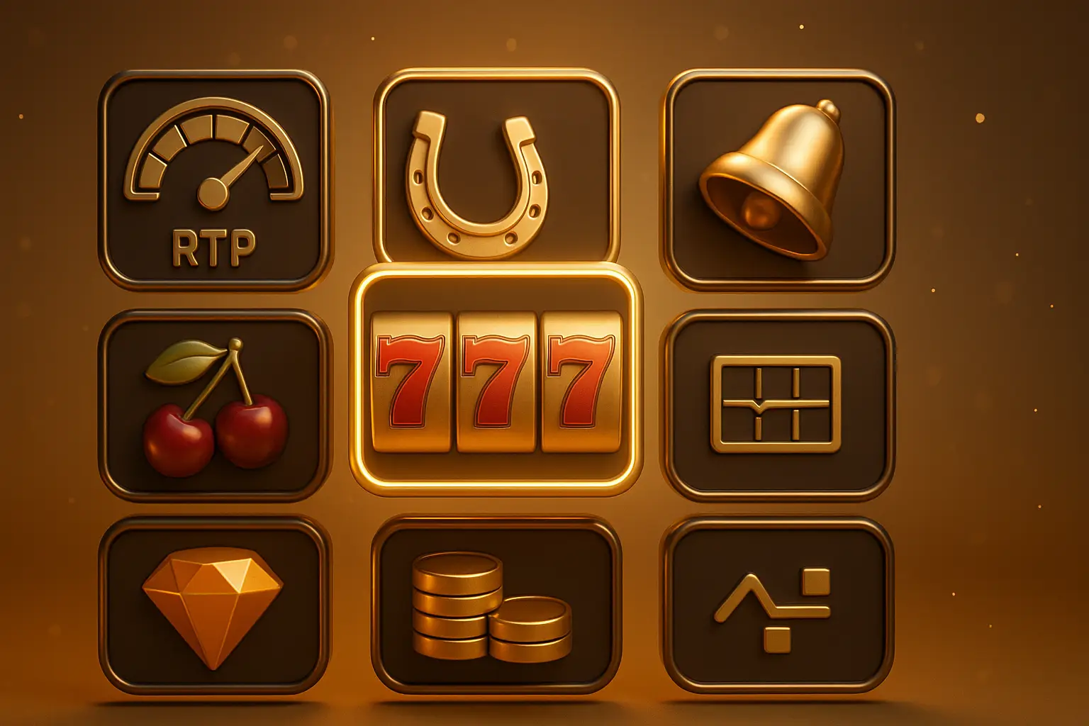 ภาพประกอบเทคนิคเล่นสล็อตให้ได้โบนัส: เลือกเกม RTP สูงและความผันผวนเหมาะสม โทนทอง–น้ำตาลสไตล์หรู สำหรับ hotwin888