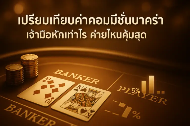 ภาพประกอบบทความ เปรียบเทียบค่าคอมมิชชั่นบาคาร่า โทนทอง-น้ำตาลหรูหรา พร้อมหัวข้อภาษาไทย เหมาะกับ hotwin888